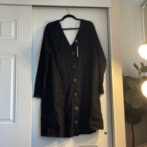 Asos Black Button Dress